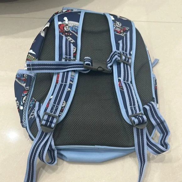 Blue Train Print Kids Backpack - Picture 2 of 4